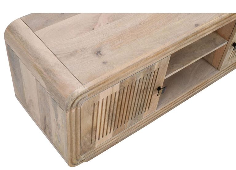 Hanover Ribbed Carved Mango Wood 145cm TV Unit
