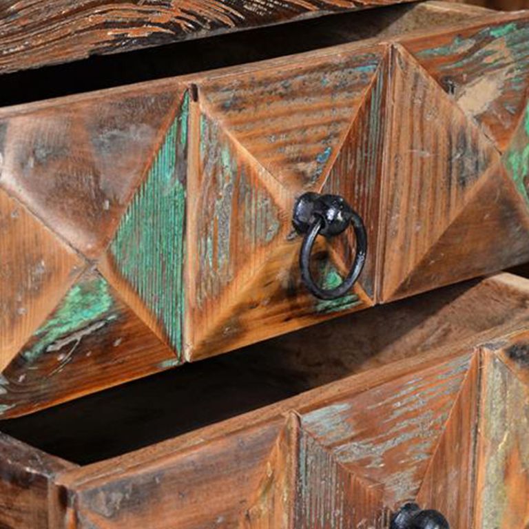 Hasley TV Unit - Recycled Wood - 4 Drawer