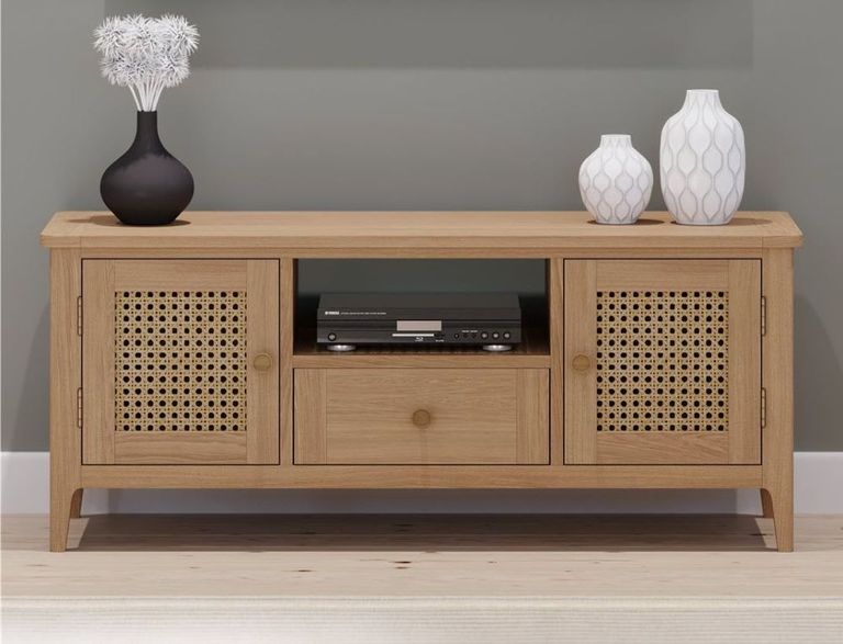 Henley Oak and Rattan 120cm TV Unit