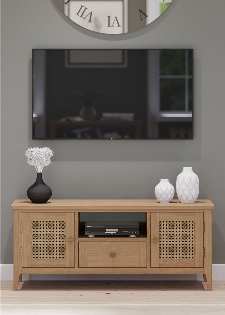 Henley Oak and Rattan 120cm TV Unit