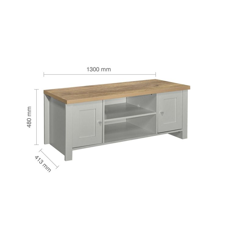 Highgate Large TV Unit - 130cm - Grey Painted