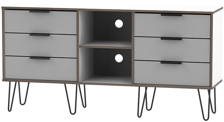 Hong Kong Grey and White 150cm TV Unit with Hairpin Legs