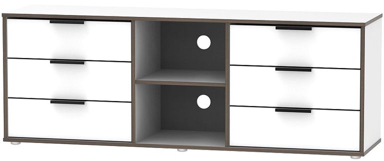 Hong Kong White 150cm TV Unit with Glides Legs