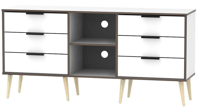 Hong Kong White 150cm TV Unit with Wooden Legs