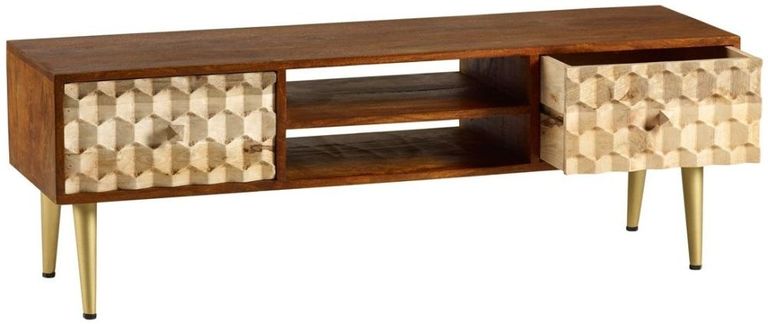 Imphal Mango Wood Geometric 140cm TV Unit