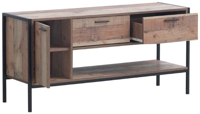 Industrial Rustic Oak Effect TV Unit
