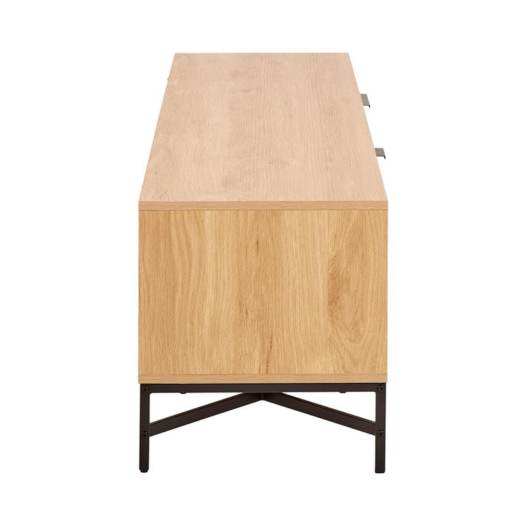 Jaipur TV Unit - 3 Door - Large - Fluted - Oak