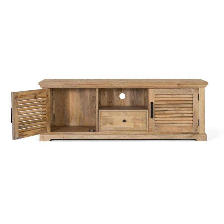 Jaylene TV Unit - Mango Wood - Louvered - 2 Door - Large