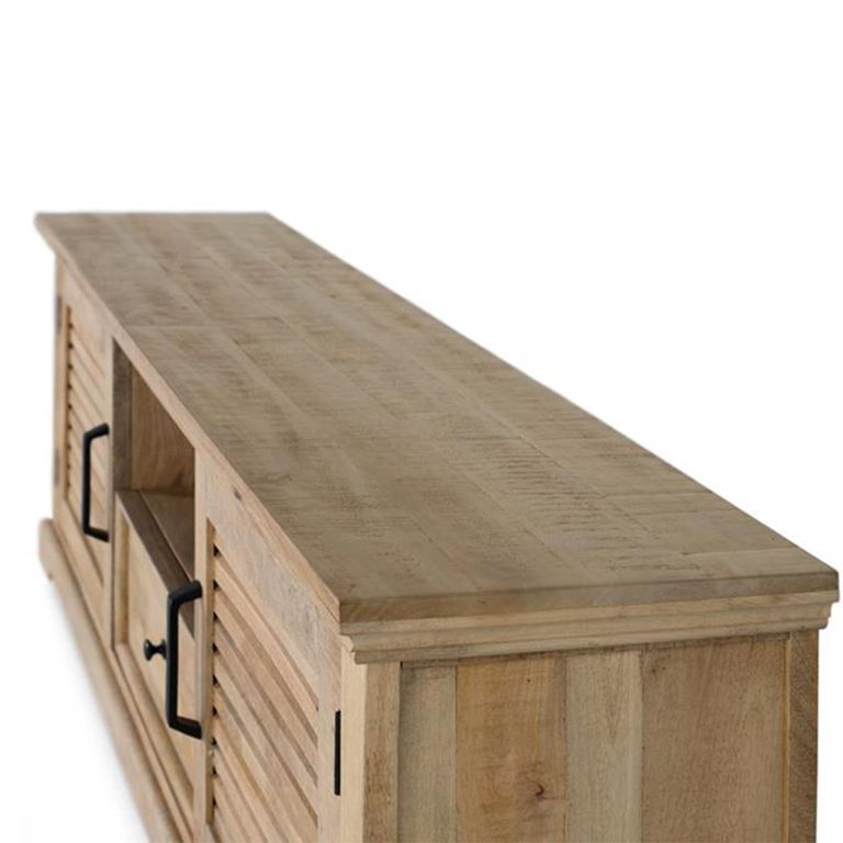 Jaylene TV Unit - Mango Wood - Louvered - 2 Door - Large