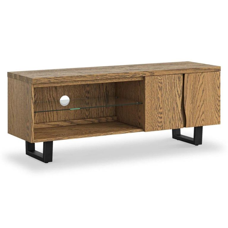 Jersey TV Unit - 2 Door Large - Industrial Style - Oak
