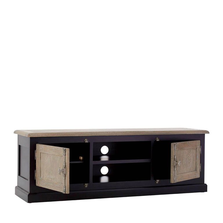 Kensington Townhouse TV Unit - 2 Door - Oak and Black