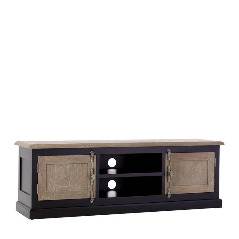 Kensington Townhouse TV Unit - 2 Door - Oak and Black