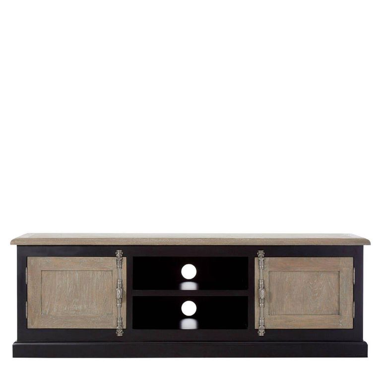 Kensington Townhouse TV Unit - 2 Door - Oak and Black