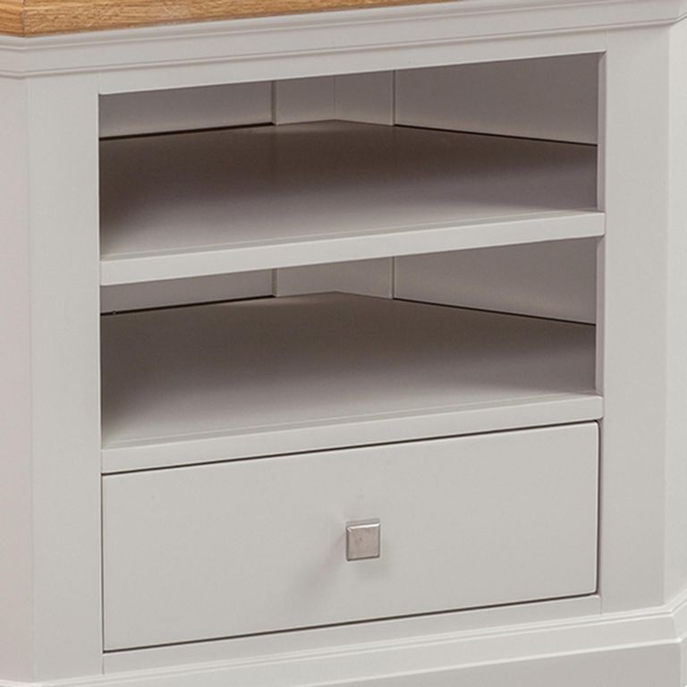 Cotswold Corner TV Unit - 1 Drawer - Oak and Painted