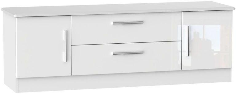 Knightsbridge White Gloss 145cm TV Unit