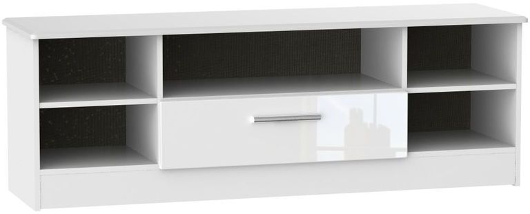 Knightsbridge White Gloss 145cm Wide TV Unit