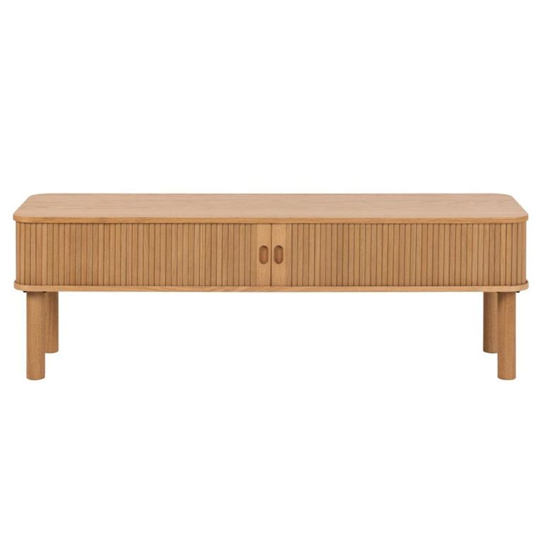 Langley TV Unit - 2 Door - Fluted - Oak