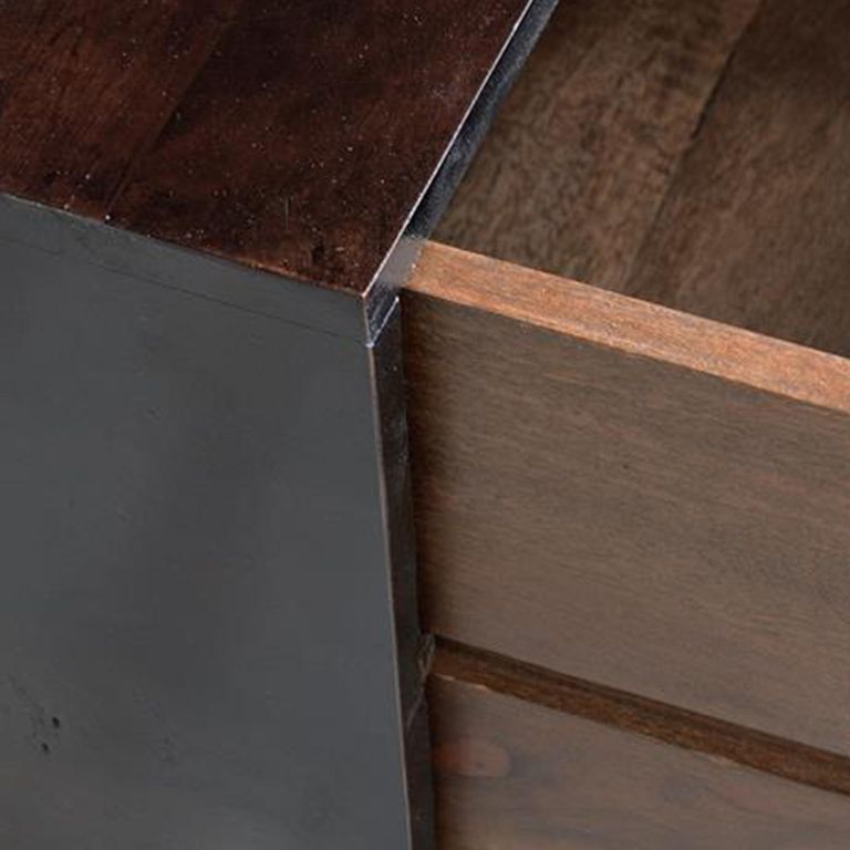 Macedonia TV Unit - Carved Dark Mango Wood - 3 Drawer - Large