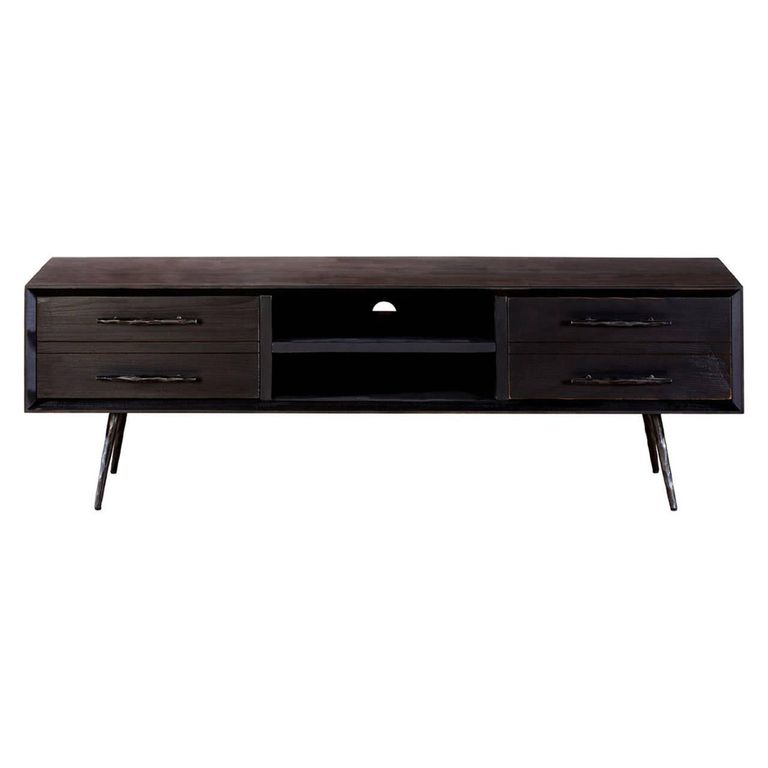 Madsen TV Unit - Black Wood - 160cm
