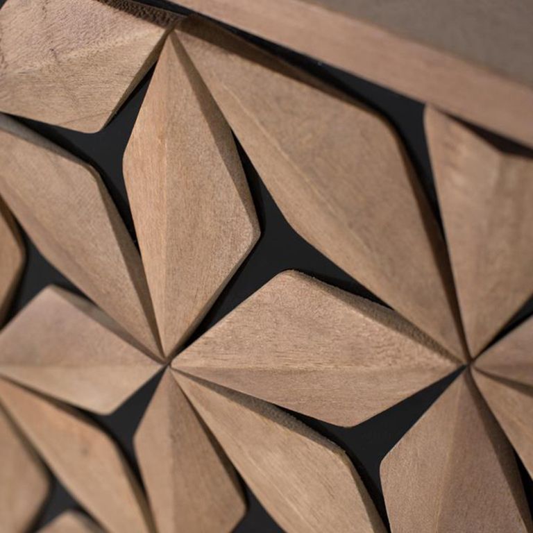 Marlee TV Unit - Mango Wood - Geometric - 2 Door