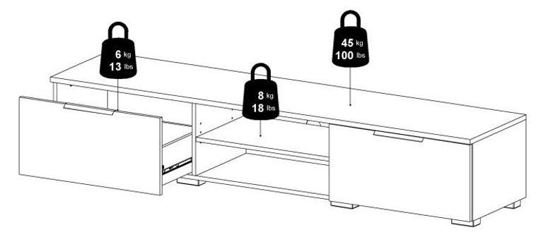 Match White Gloss Large TV Unit