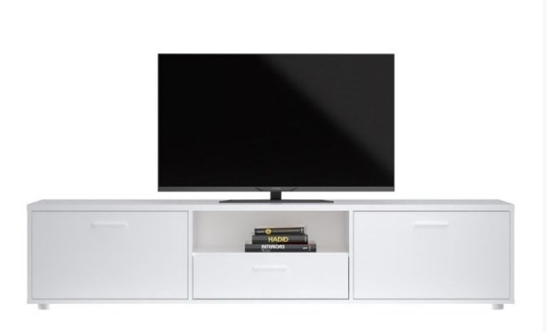 Media White Large Storage TV Unit