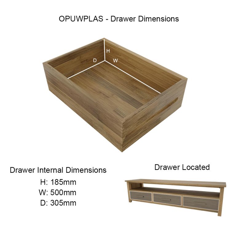 Opus Plasma TV Unit - 3 Drawer - Large - Oak