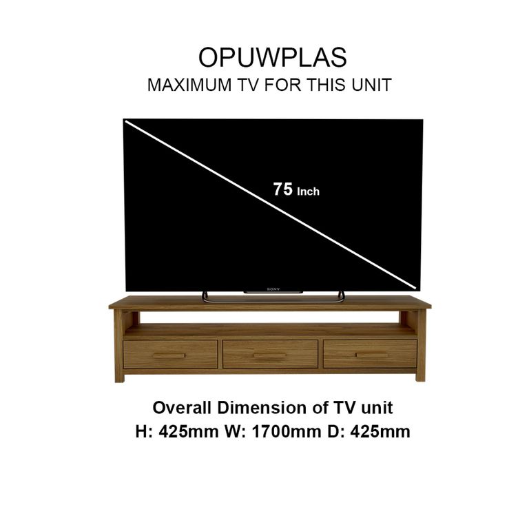 Opus Plasma TV Unit - 3 Drawer - Large - Oak