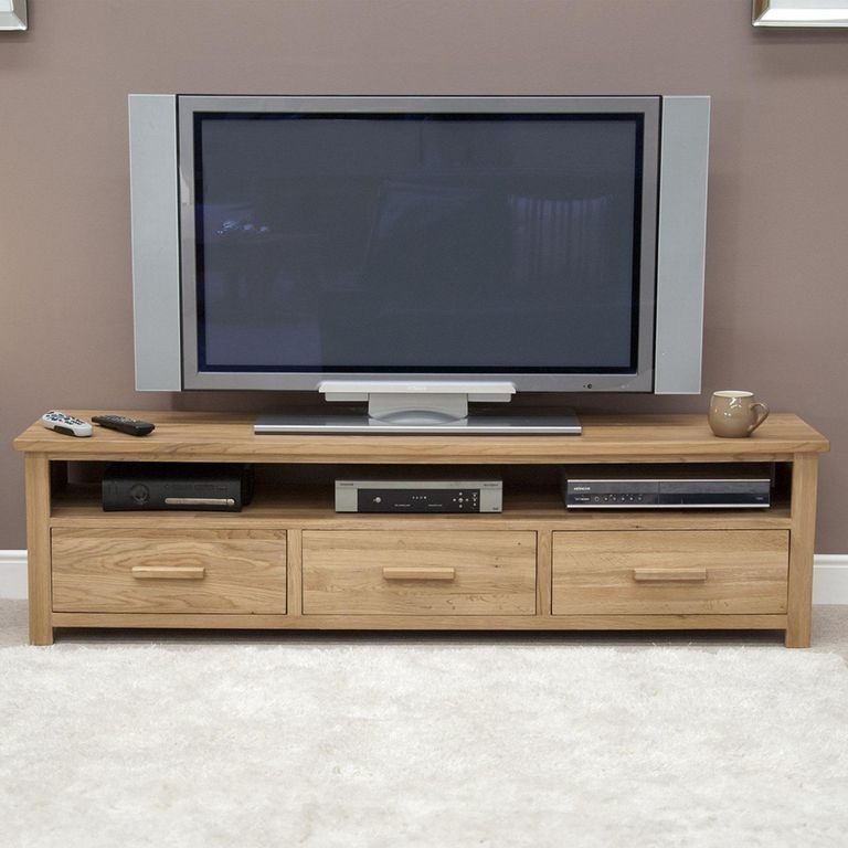 Opus Plasma TV Unit - 3 Drawer - Large - Oak