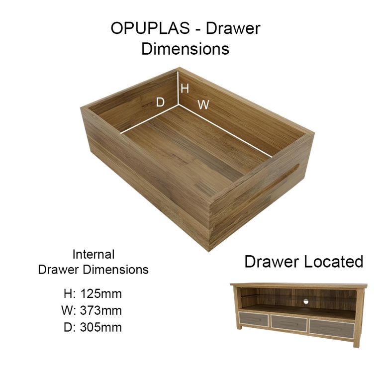 Opus Plasma TV Unit - 3 Drawer - Small - Oak