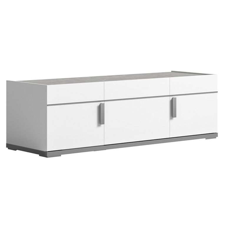 Modern Mara TV Unit - 140cm with Metal Handle - White