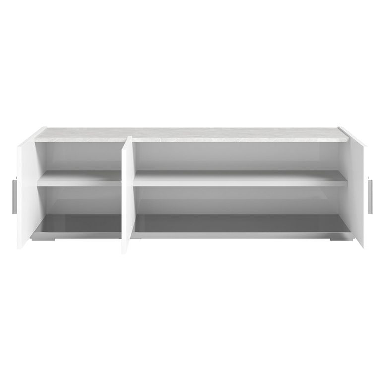 Modern Mara TV Unit - 140cm with Metal Handle - White