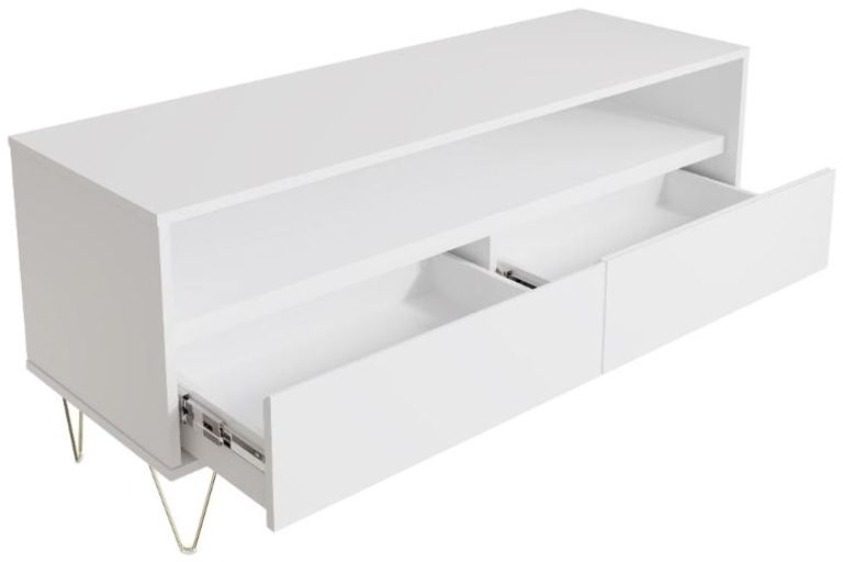 Montour White 2 Drawer TV Unit