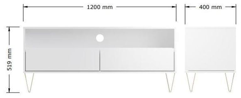 Montour White 2 Drawer TV Unit