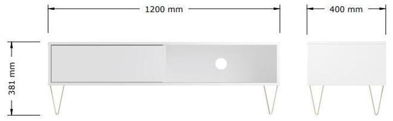 Montour White Sliding Door TV Unit