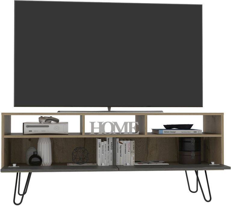 Manhattan Grey Large TV Unit with Hairpin Legs