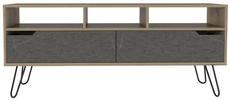 Manhattan Grey Large TV Unit with Hairpin Legs