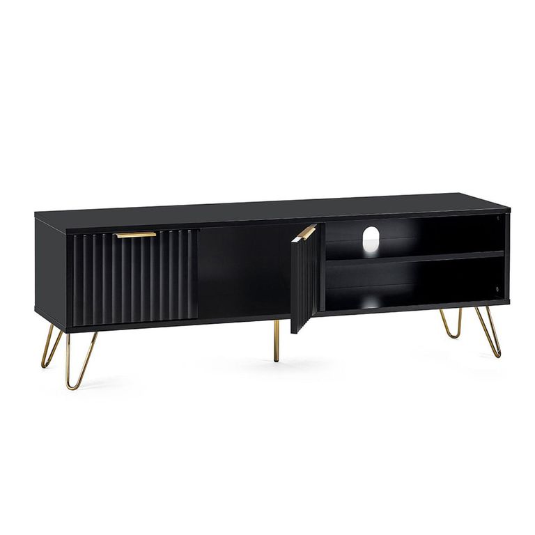 Murano TV Unit - 150cm - Ribbed - Black