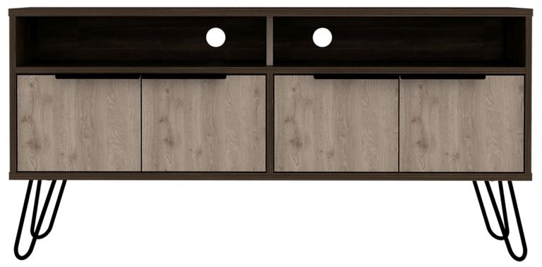 Nevada Grey Oak Effect TV Unit with Hairpin Legs
