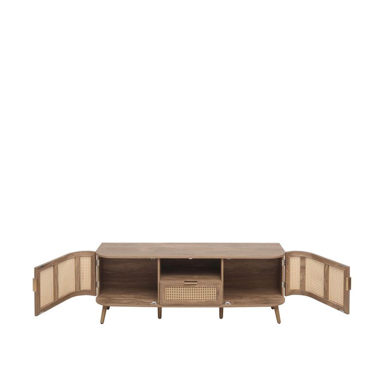 Noah TV Unit - 150cm - Oak and Rattan