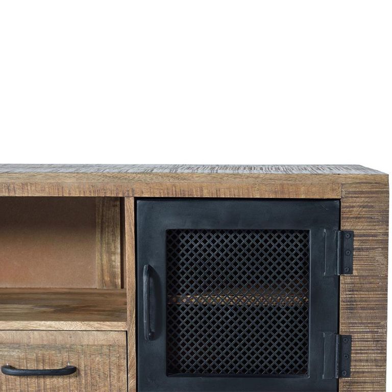 Noemi Industrial Style Mango Wood - Storage TV Unit