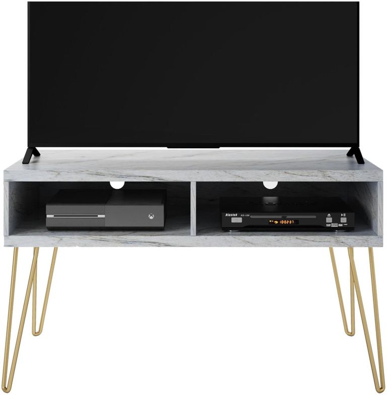 Nowata Athena White Marble Effect TV Stand upto 42in - 1748891COMNUK