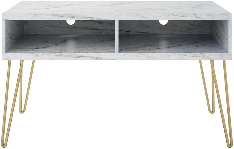 Nowata Athena White Marble Effect TV Stand upto 42in - 1748891COMNUK