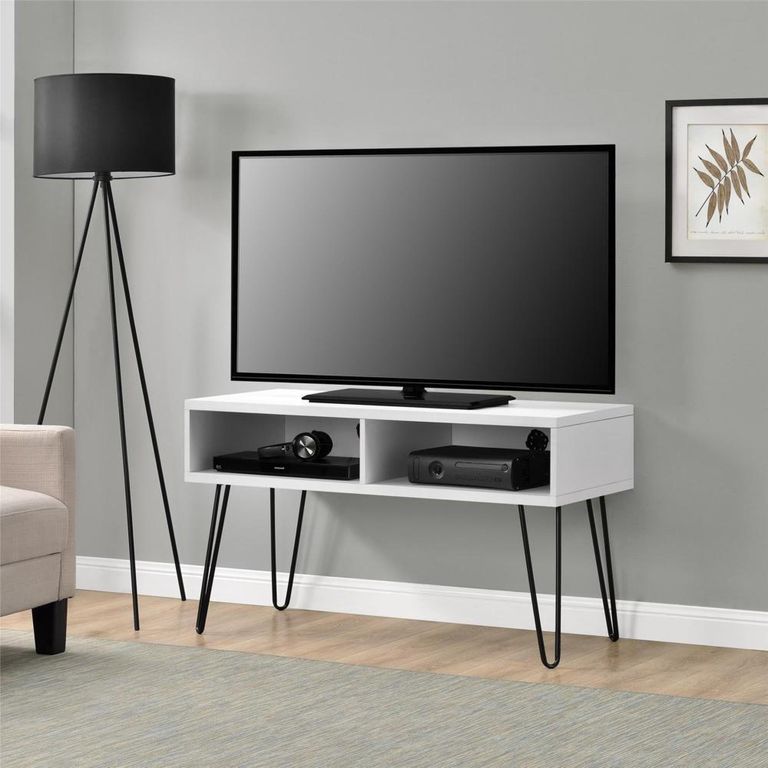 Obion Retro TV Stand in White - 1837015COMUK