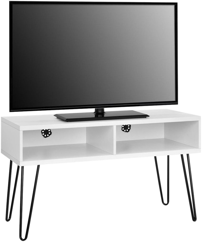 Obion Retro TV Stand in White - 1837015COMUK