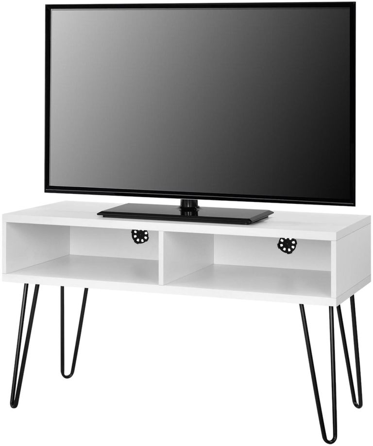 Obion Retro TV Stand in White - 1837015COMUK