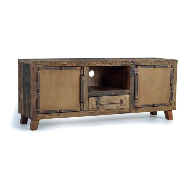 Pemberton TV Unit - Railway Wood - 2 Door
