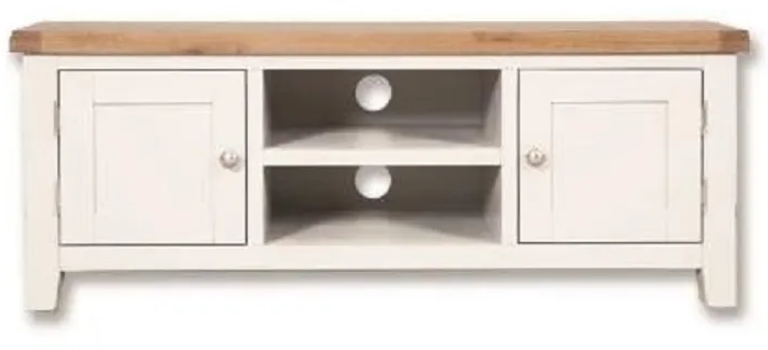 Perth White and Wood 134cm TV Unit