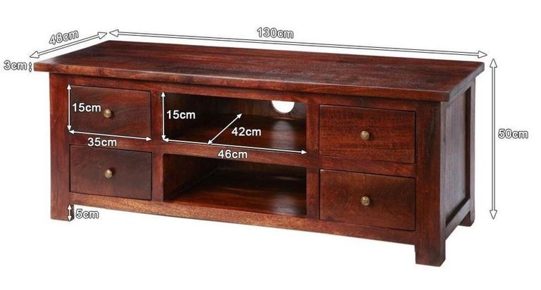 Phulera Dark Wood 130cm TV Unit