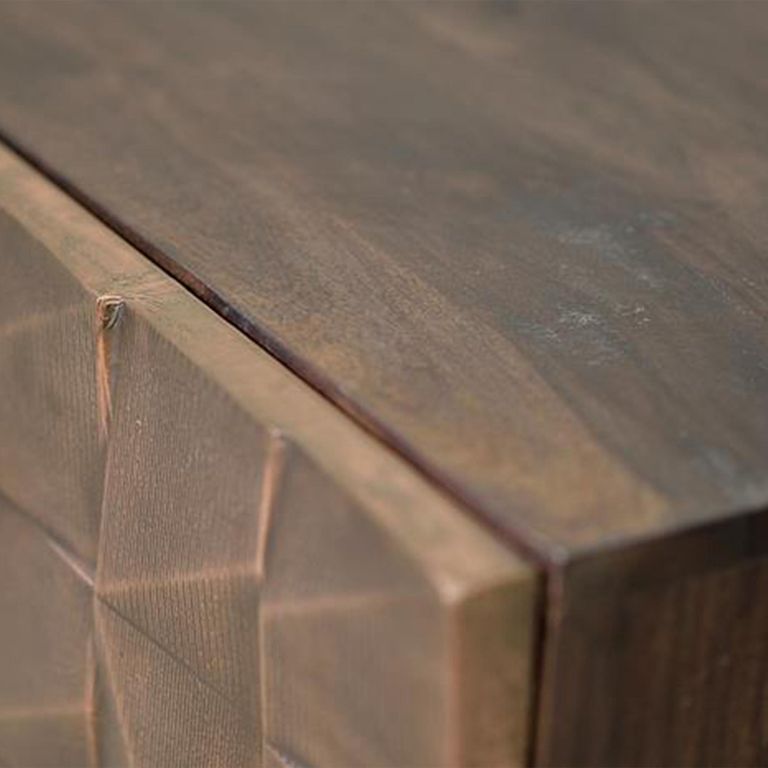 Pinole TV Unit - Copper Geometric - Mango Wood - 2 Door